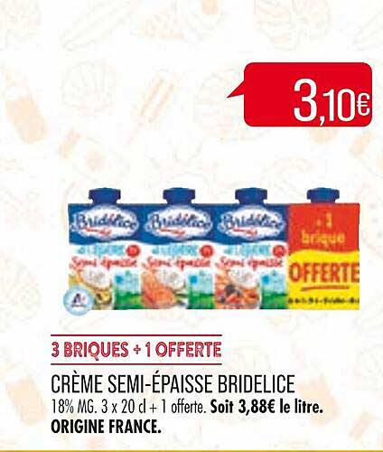 crème semi-épaisse bridelice