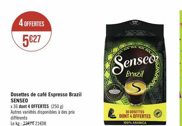 dosettes de café espresso brazil senseo