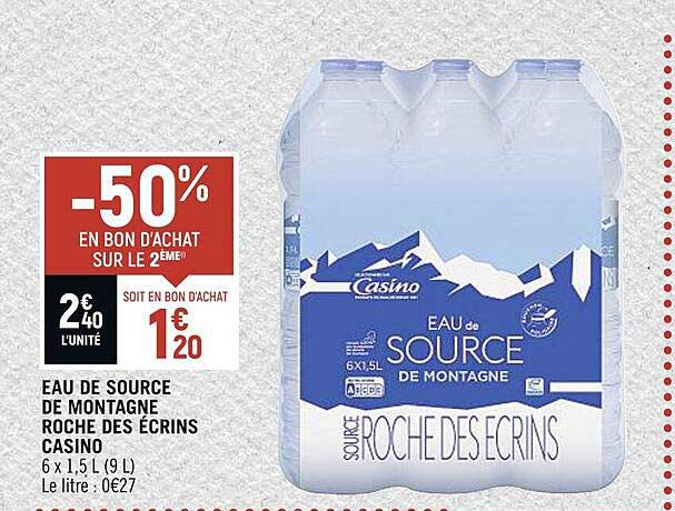 eau de source de montagne roche des écrins casino