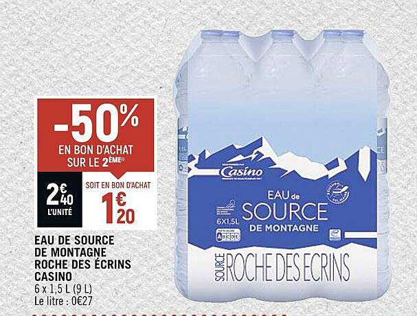 eau de source de montagne roche des écrins casino