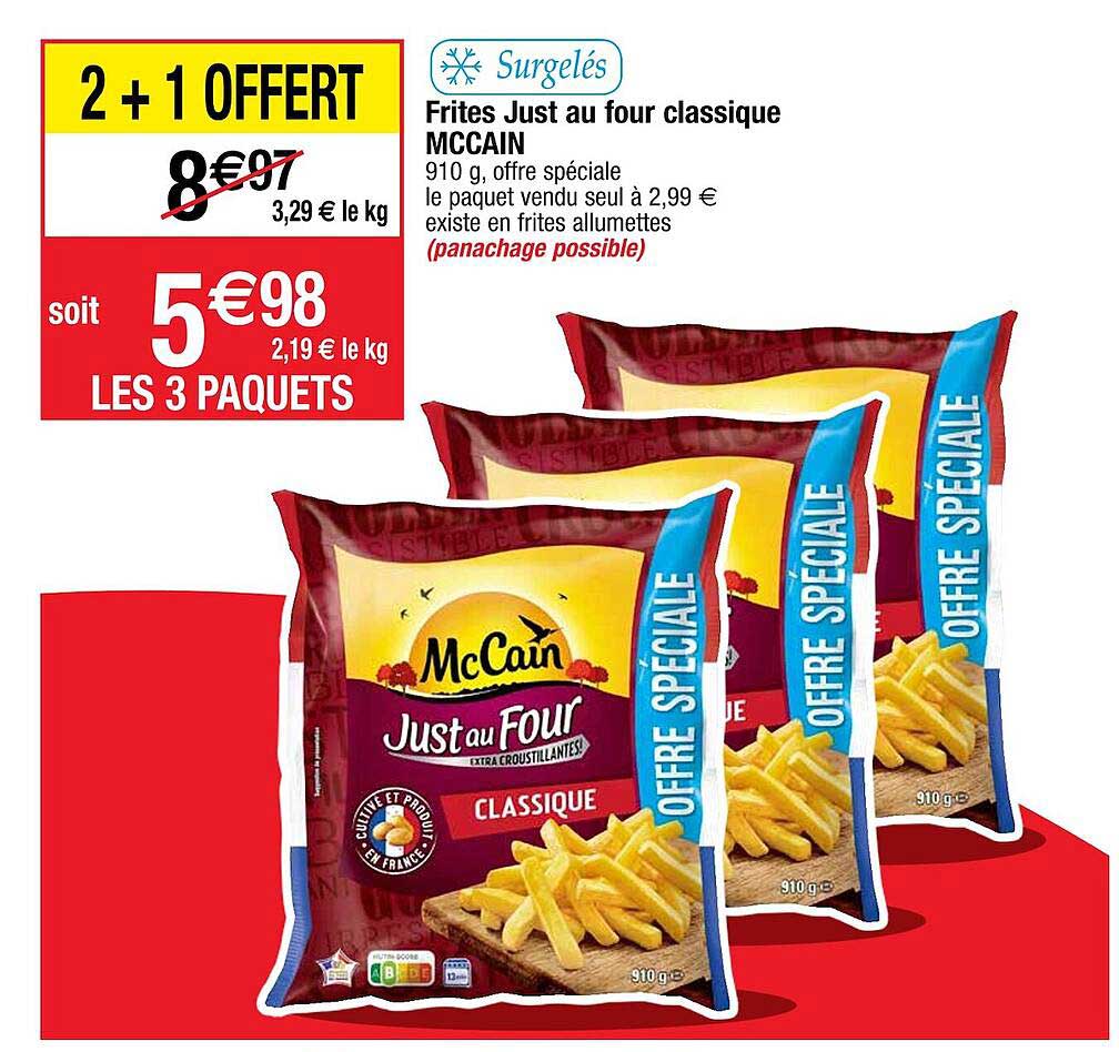 frites just au four classique mccain