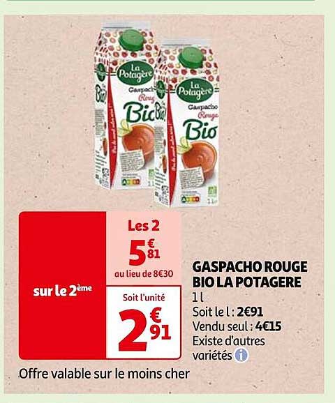Gaspacho Rouge Bio La Potagère