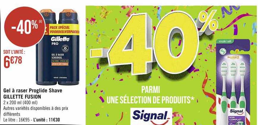 Gel à Raser Proglide Shave Gillette Fusion