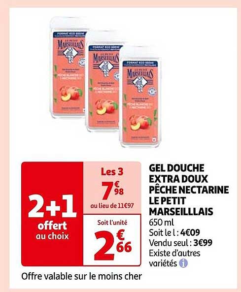 Gel Douche Extra Doux Pêche Nectarine Le Petit Marseillais