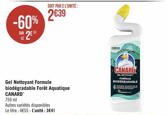 gel nettoyant formule biodégradable forêt aquatique canard