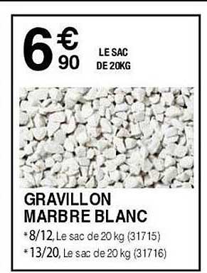 gravillon marbre blanc
