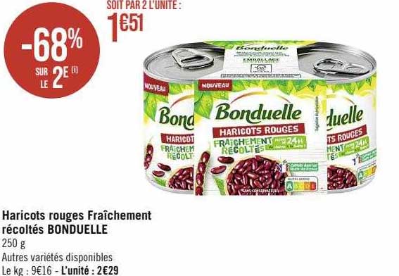haricots rouges fraîchement récoltés bonduelle