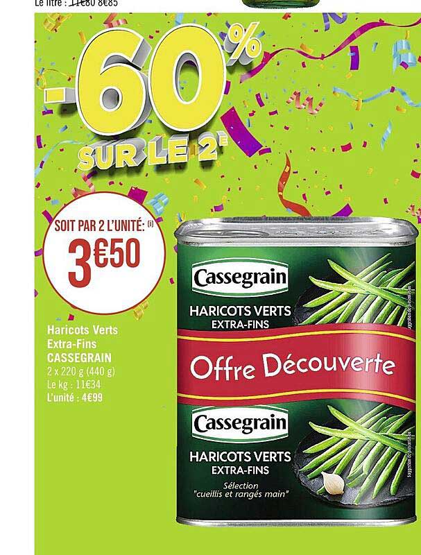 haricots verts extra-fins cassegrain