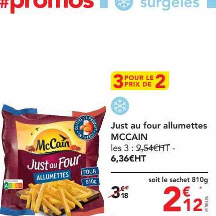 just au four allumettes mc cain