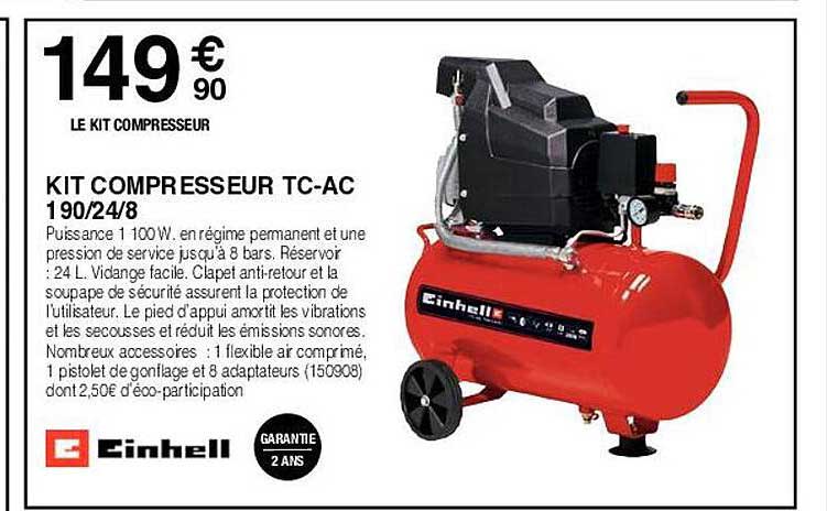 kit compresseur tc-ac 190/24/8 einhell