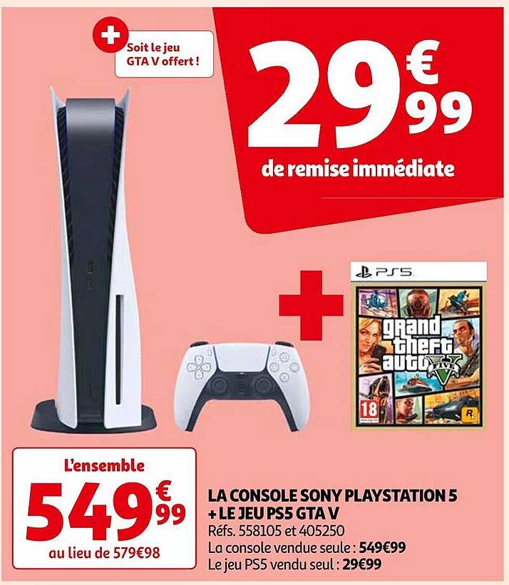 la console sony playstation 5 + le jeu ps5 gta V