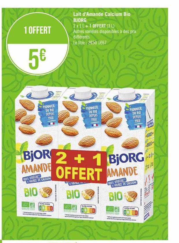 lait d'amande calcium bio bjorg