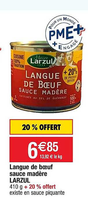 Langue De Bœuf Sauce Madère Larzul