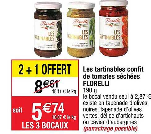 Les Tartinables Confit De Tomates Séchées Florelli