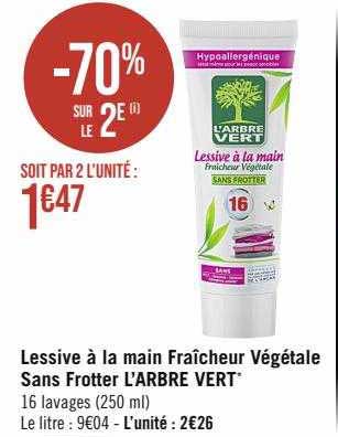 lessive à la main fraîcheur végétale sans frotter l'arbre vert