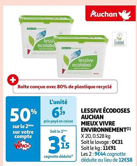 lessive écodoses auchan mieux vivre environnement