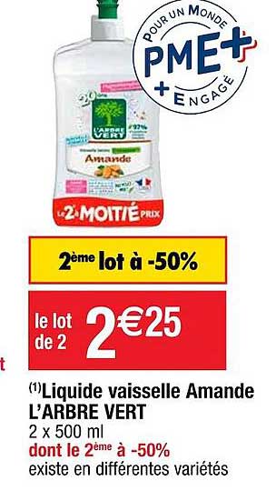 liquide vaisselle amande l'arbre vert