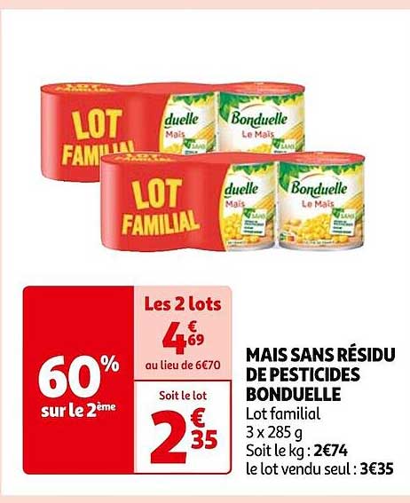 maïs sans résidu de pesticides bonduelle