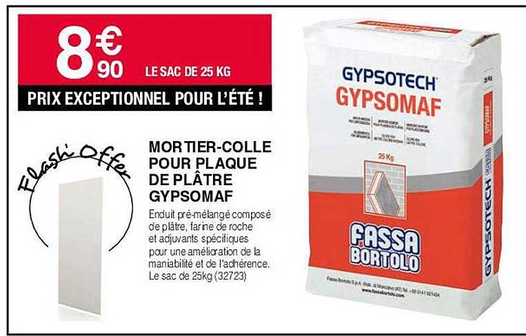 mortier-colle pour plaque de plâtre gypsomaf