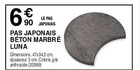pas japonais béton marbré luna