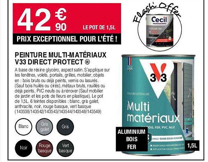 peinture multi-matériaux v33 direct protect