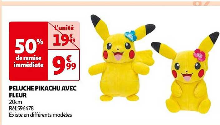 Peluche Pikachu Avec Fleur