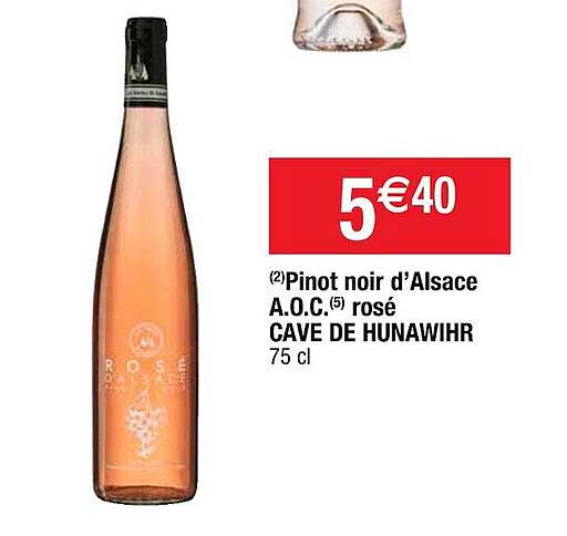 pinot noir d'alsace a.o.c rosé cave de hunawihr