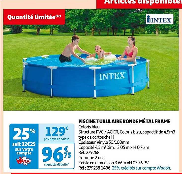 piscine tubulaire ronde métal frame intex