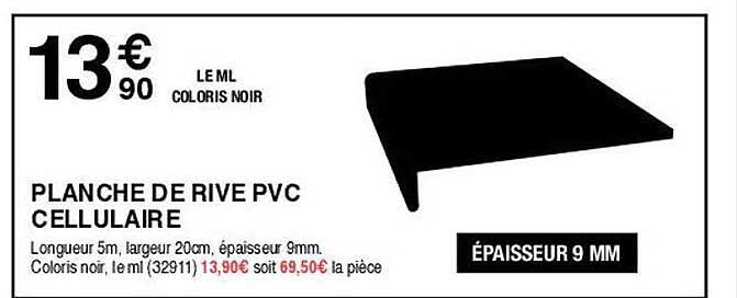 planche de rive pvc cellulaire