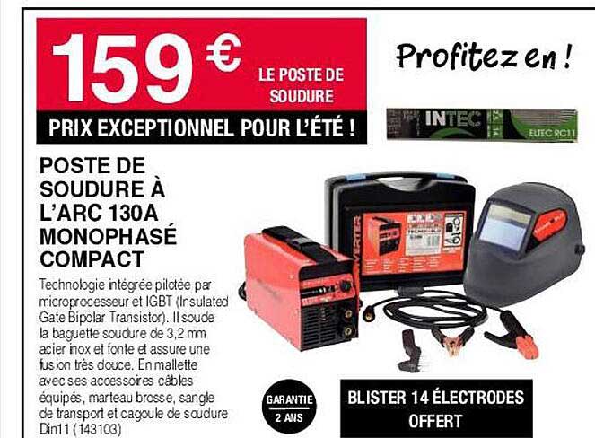 poste de soudure à l'arc 130a monophasé compact