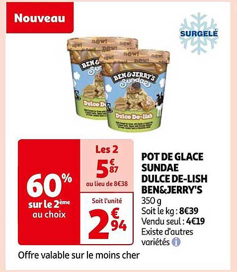 pot de glace sundae dulce de-lish ben&jerry's