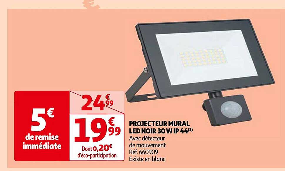 Projecteur Mural Led Noir 30 W Ip 44