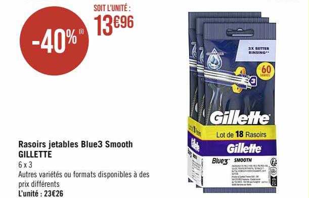 rasoirs jetables blue3 smooth gillette