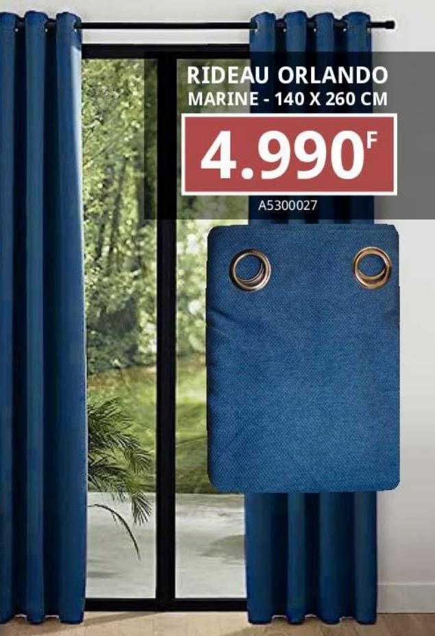 rideau orlando marine - 140 x 260 cm