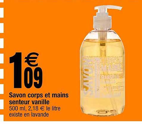 savon corps et mains senteur vanille