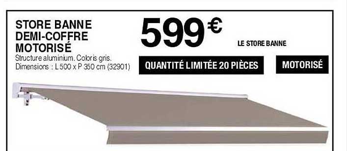 store banne demi-coffre motorisé