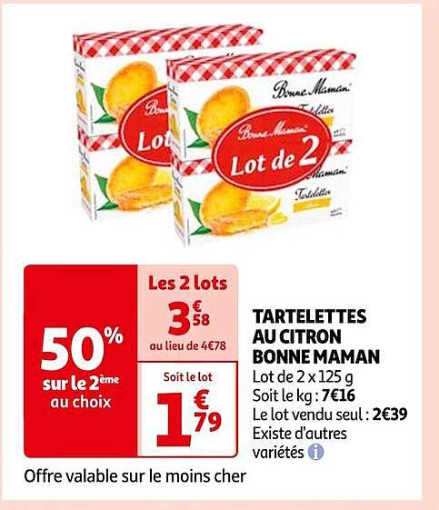 tartelettes au citron bonne maman