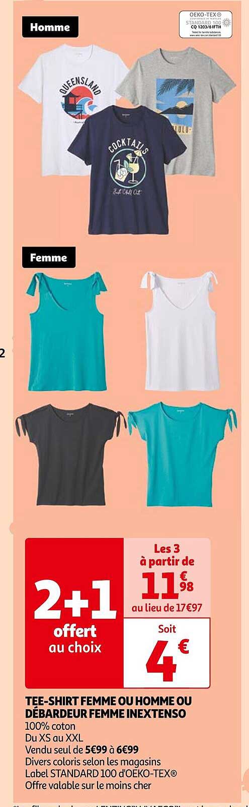 tee-shirt femme ou homme, débardeur femme inextenso