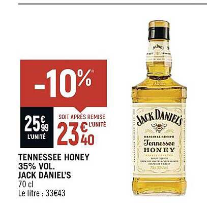 tennessee honey 35% vol. jack daniel's