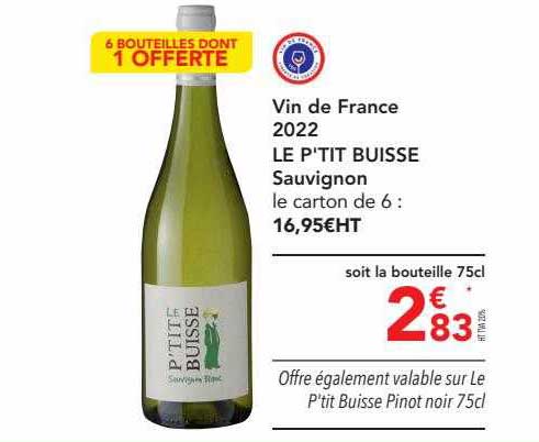 vin de france 2022 le p'tit buisse sauvignon
