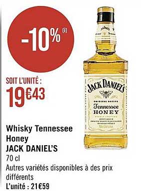 whisky tennessee honey jack daniel's