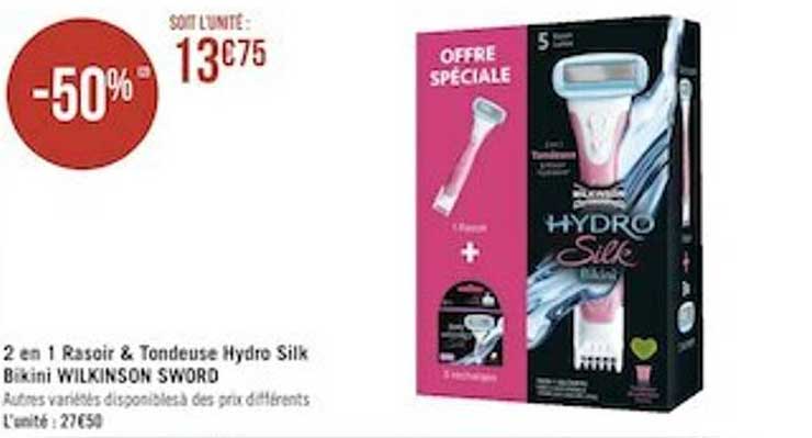 2 en 1 rasoir & tondeuse hydro silk bikini wilkinson sword