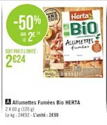 Allumettes Fumées Bio Herta