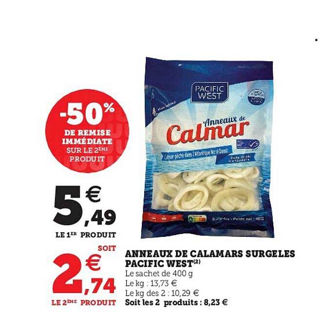 anneaux de calamars surgelés pacific west