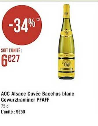 aoc alsace cuvée bacchus blanc gewurztraminer pfaff