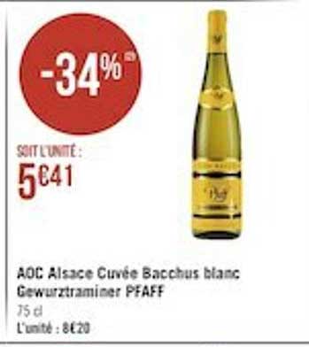 aoc alsace cuvée bacchus blanc guwurztraminer pfaff
