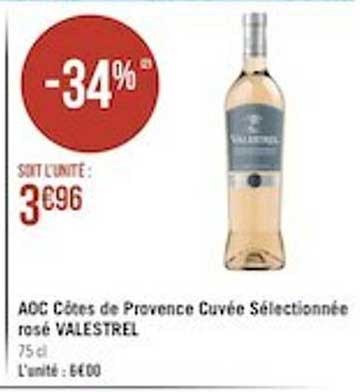 aoc côtes de provence cuvée sélectionnée rosé valestrel