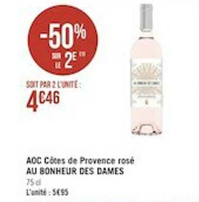 aoc côtes de provence rosé au bonheur des dames