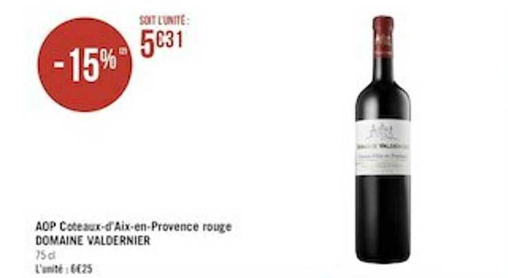 Aop Coteaux-d'aix-en-provence Rouge Domaine Valdernier