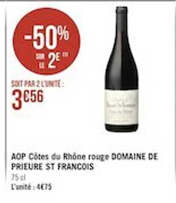 aop côtes du rhône rouge domaine de prieure st françois